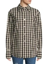 HELMUT LANG CHECK-PRINT BUTTONED JACKET,0400098284161