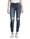 7 FOR ALL MANKIND Cotton-Blend Distressed Ankle Jeans,0400095682727