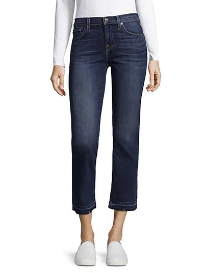 7 For All Mankind Whiskered Crop Boot Jeans In Blue