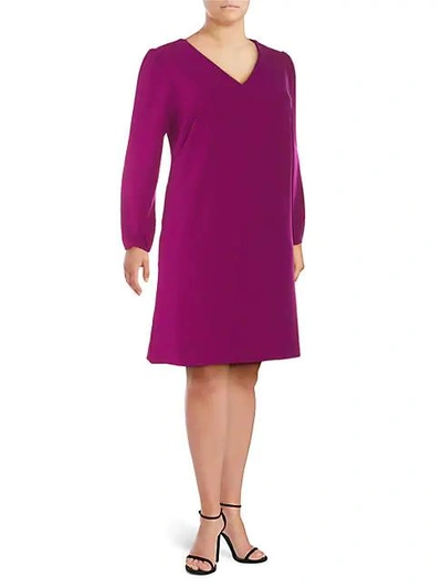 Alexia Admor Plus Bubble-sleeve Shift Dress In Orchid