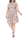 BOBEAU Plus Skye Knit Floral Print Dress,0400099133868