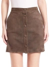 HELMUT LANG Suede Button-Down Skirt,0400093788072