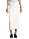 3.1 PHILLIP LIM / フィリップ リム LACE-UP COTTON DENIM MIDI SKIRT,0400097461803