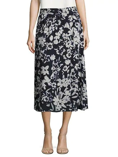 Lafayette 148 Camrie Floral Skirt In Ink Multi