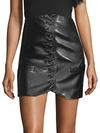 HELMUT LANG Slim Leather Skirt,0400099031141