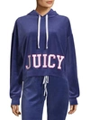 JUICY COUTURE Cropped Velour Hoodie,0400097442106