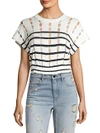ALEXANDER WANG Striped Cotton Knit Cropped Top,0400095981124