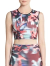 CLOVER CANYON Floral Ikat Cropped Top,0400089663093
