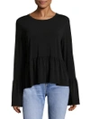 ELIZABETH AND JAMES Fenton Knit Bell Sleeves Top,0400096289933
