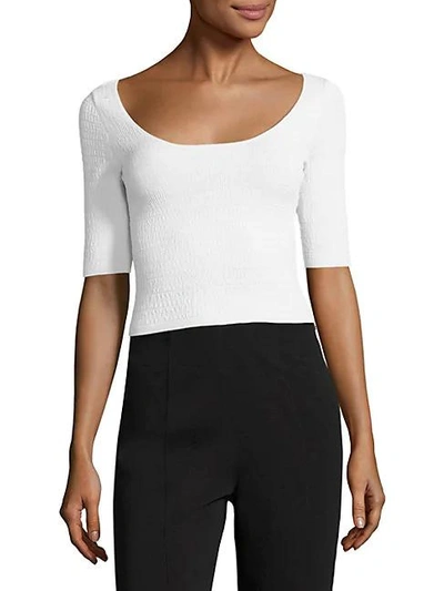 Elizabeth And James Maisy Textured Cropped Top In White