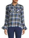 LAUNDRY BY SHELLI SEGAL Plaid Collared Top,0400098860428