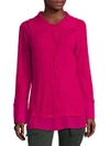 ESCADA Long-Sleeve Button-Front Cashmere Top,0400097005603