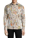 ETRO Paisley Tattoo Cotton Button-Down Shirt,0400098934586