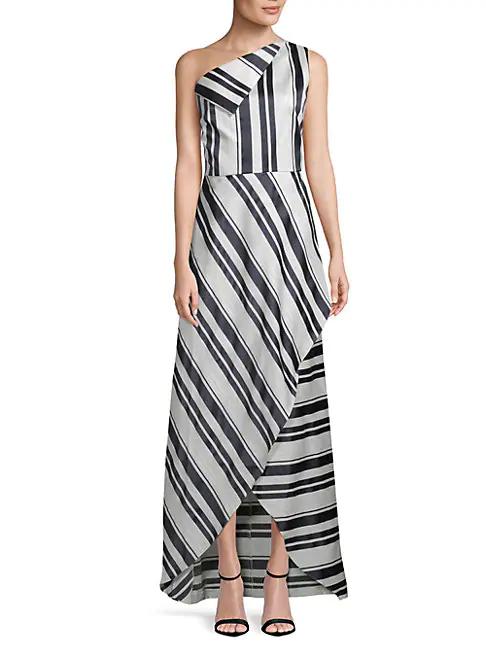 kay unger one shoulder dress