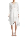 ALLISON NEW YORK Embroidered Asymmetrical Knee-Length Dress,0400098314013
