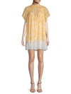 FREE PEOPLE Marigold Lace-Hem Cotton Shift Dress,0400098981237
