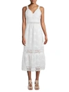 ABS BY ALLEN SCHWARTZ Lace-Trimmed Midi Dress,0400098887280