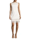 ELIE TAHARI KALLISTA STRIPED LACE-TRIM SHEATH DRESS,0400095821816