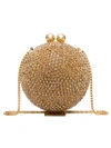 MARZOOK MARZOOK HALOGRAPH CRYSTAL ORB CLUTCH - GOLD