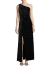 CALVIN KLEIN One-Shoulder Sparkling Velvet Gown,0400096036910