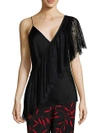 DIANE VON FURSTENBERG ASYMMETRIC LACE RUFFLE TOP,0400098062174