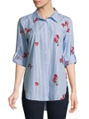 CALVIN KLEIN Floral Cotton Button-Down Shirt,0400098736617