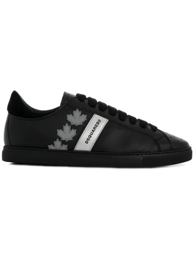 Dsquared2 Maple Leaf Sneakers In Black