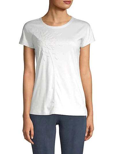 Akris Embossed Graphic Cotton Top In Off White