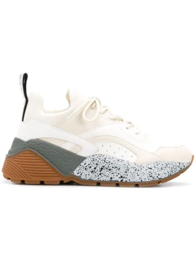 Stella Mccartney Eclypse Neoprene-trimmed Faux Leather And Suede Sneakers In Light Beige