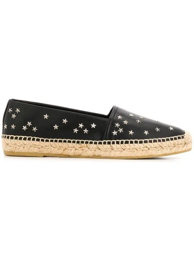 Saint Laurent Star Embellished Espadrilles In Black