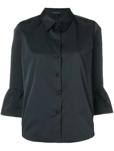 Marc Jacobs Frill-hem Fitted Blouse In 001 Black