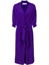 VICTORIA VICTORIA BECKHAM VICTORIA VICTORIA BECKHAM KNOTTED WAIST SHIRT DRESS - PURPLE