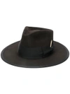 NICK FOUQUET NICK FOUQUET RIBBON FEDORA HAT - 黑色