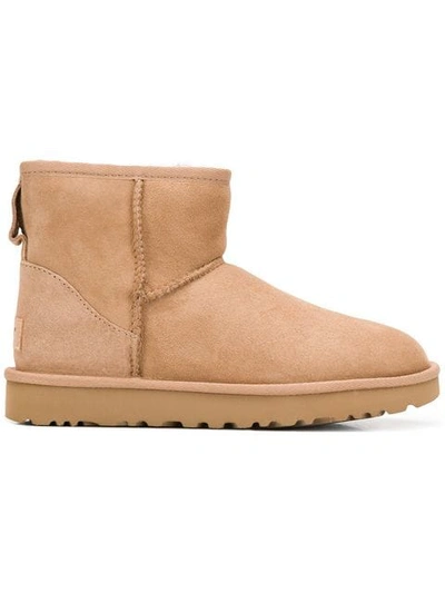 Ugg 'mini Classic Ii' Beige Pull-on Boots In White