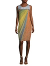 Akris Field-print Silk Shift Dress In Multi