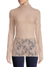 LANVIN Lace Turtleneck Top,0400097895980