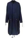Haider Ackermann Long Shawl Coat In Blue