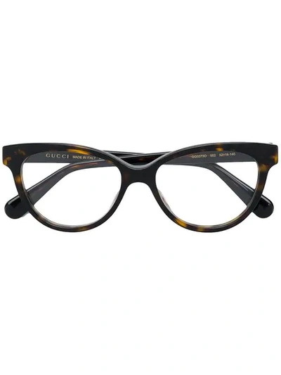 Gucci Eyewear Classic Square Glasses - 棕色 In 002 Brown