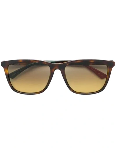 Gucci Eyewear Square Tinted Sunglasses - 棕色 In Brown