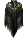 GUCCI GUCCI FLORAL PRINT SILK SHAWL - BLACK