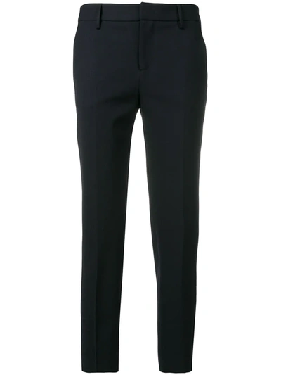Pt01 Cropped Straight-leg Trousers In Blue