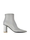 PROENZA SCHOULER TAUPE GRAY LEATHER MIRROR HEEL BOOTS,10747357