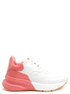 Alexander Mcqueen Leather Sneakers In Optic White/flamingo Pink