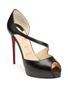 CHRISTIAN LOUBOUTIN Catchy Two 120 Leather Peep Toe Pumps