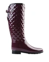 Hunter Original Refined High Gloss Quilted Rain Boot In Deep Purple