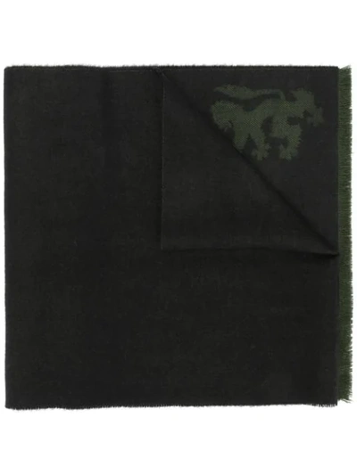 Pringle Of Scotland Fringed-hem Knitted Scarf - 黑色 In Black