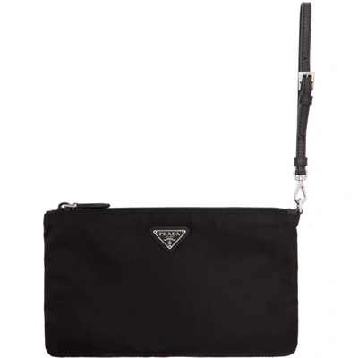 Prada Black Zip Pouch In F0002 Black