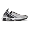 Dolce & Gabbana Sorrento Swarovski Crystal-embellished Logo-print Mesh Slip-on Sneakers In 8v135 Silve