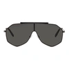 ALEXANDER MCQUEEN ALEXANDER MCQUEEN BLACK PIERCING MASK AVIATOR SUNGLASSES