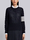 Thom Browne Navy Milano Classic Crewneck Pullover In Blue